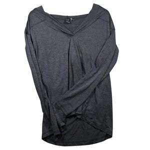 Z By Zella Womens XL Gray‎ Polyester V-Neck Long Sleeve Top Blouse Shirt